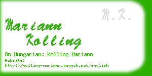 mariann kolling business card